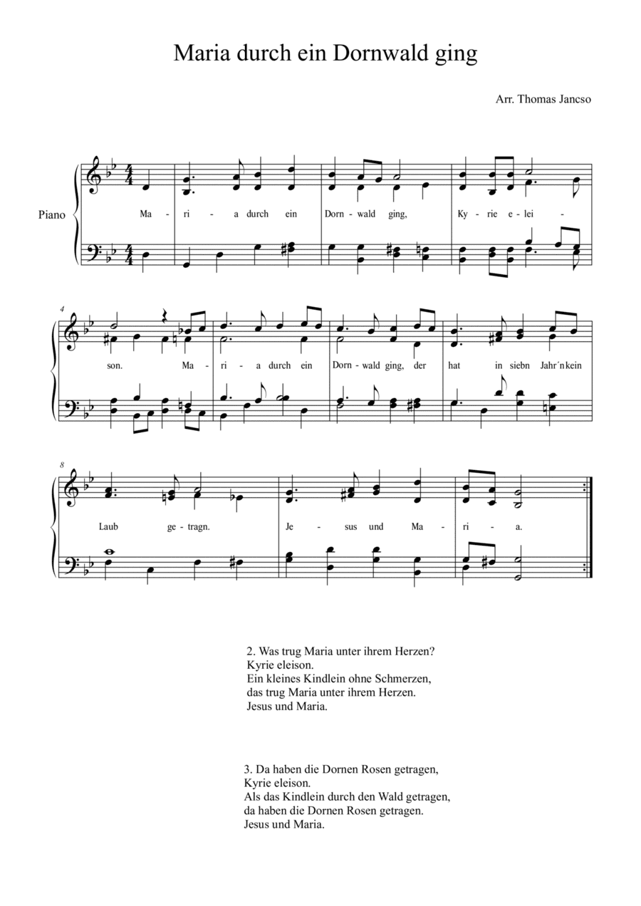 Maria durch ein Dornwald ging (arr. Thomas Jancso)