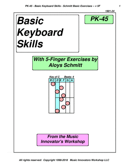 PK-45 - Basic Keyboard Skills - Schmitt Exercises (arr. John M. Honeycutt)
