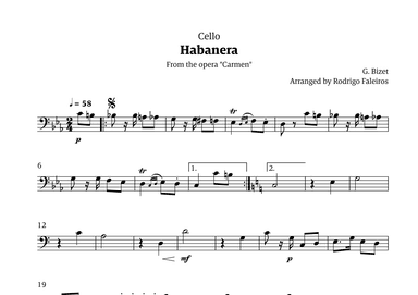 Habanera (for solo cello) (arr. Rodrigo Faleiros)