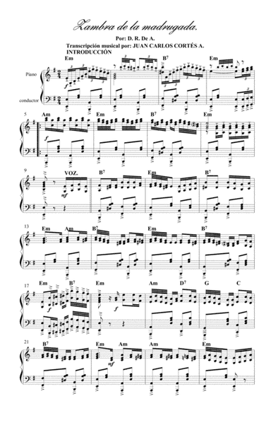 Zambra de la madrugada. Canción popular granadina (No registra autor) (arr. Juan Carlos Cortés A.)