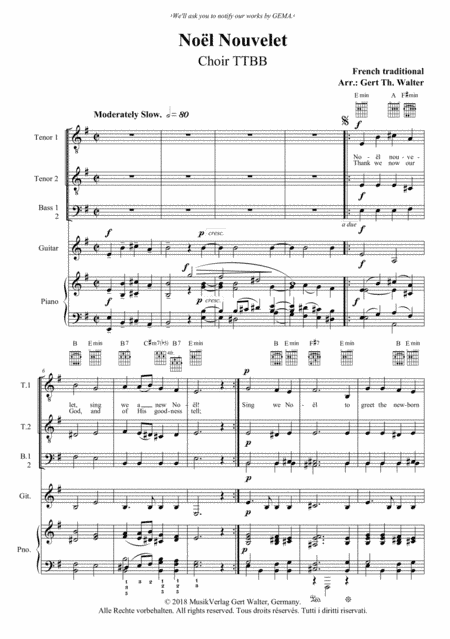 Noel Nouvelet (arr. Gert Th. Walter)