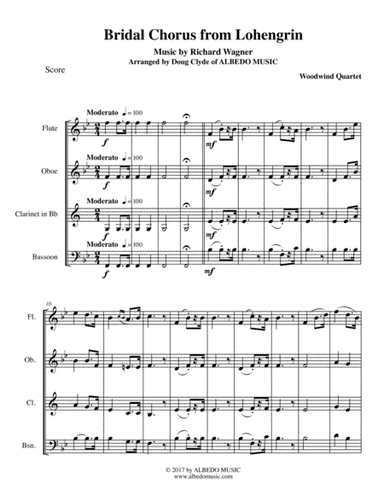 Wagner Bridal Chorus from Lohengrin for Woodwind Quartet (arr. Doug Clyde)