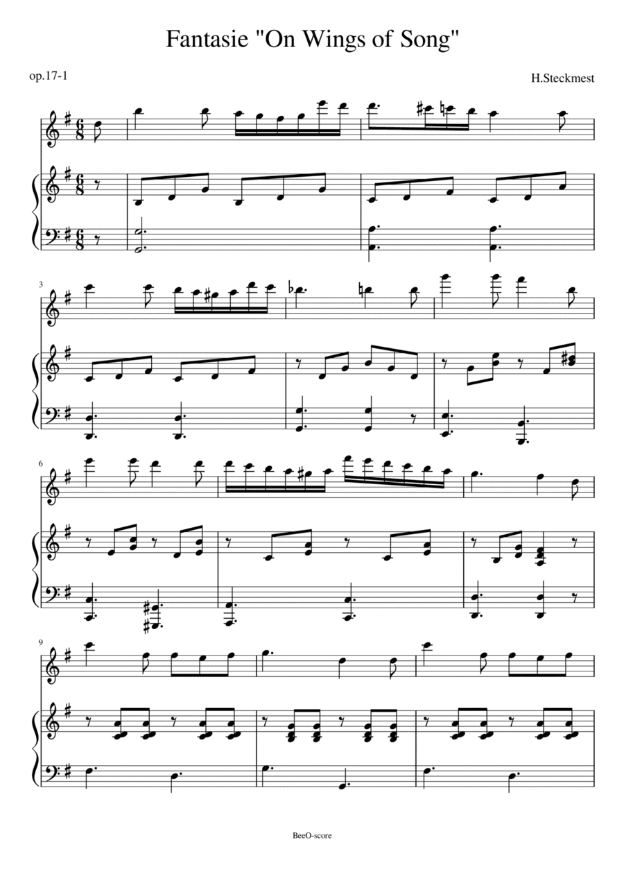 Fantasie "on wing of song" (flute) _ H.Steckmest (arr. BeeO)