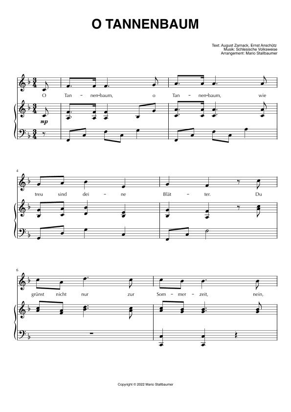 O Tannenbaum (arr. Mario Stallbaumer)