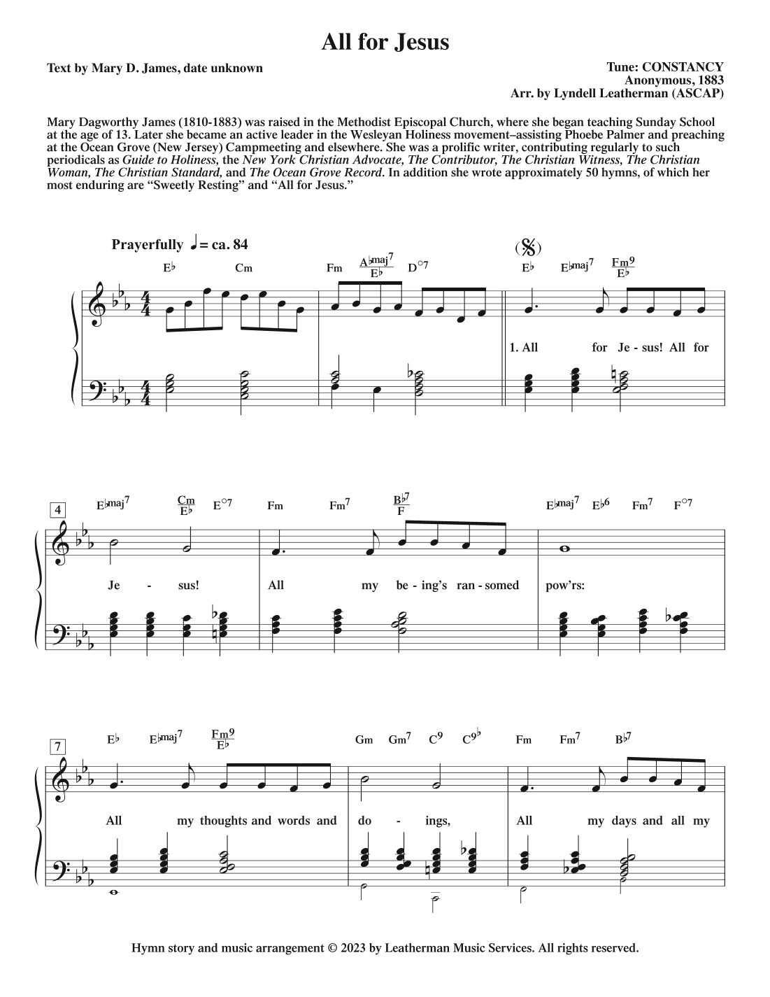 All for Jesus (arr. Lyndell Leatherman)