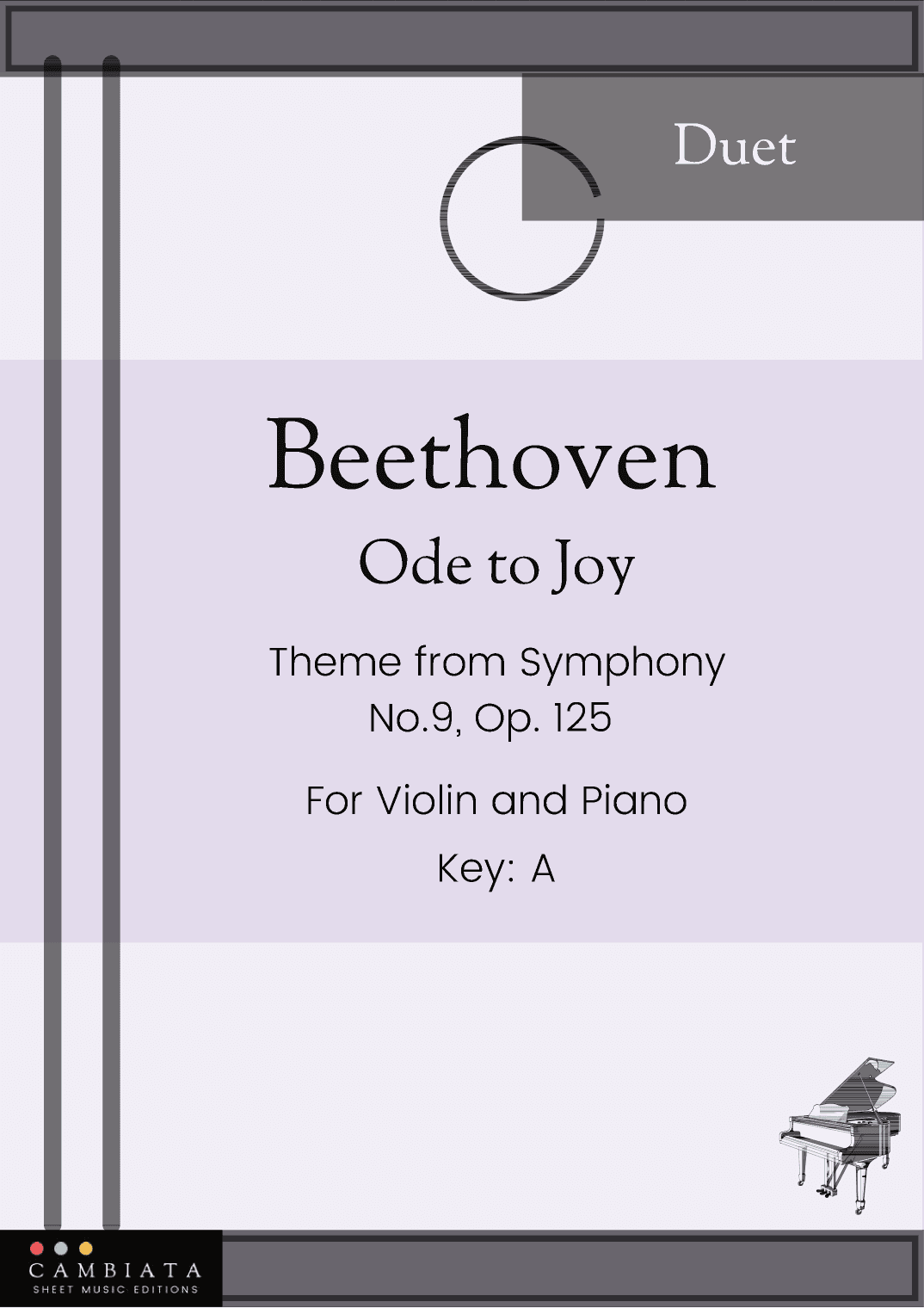Ode to Joy - For Violin and Piano accompaniment - Key A - (Easy) (arr. Levy Nunes)