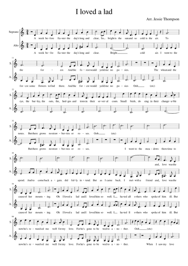I Loved A Lad (arr. Jessie Thompson)
