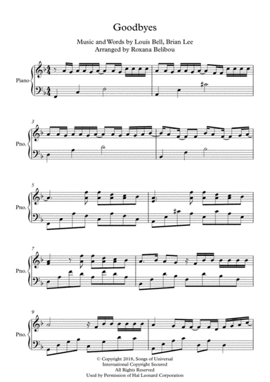 Goodbyes (arr. Roxana Belibou)