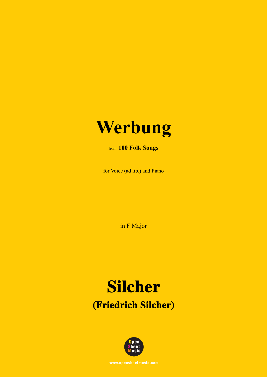 Silcher-Werbung,for Voice(ad lib.) and Piano (arr. OSM Press)
