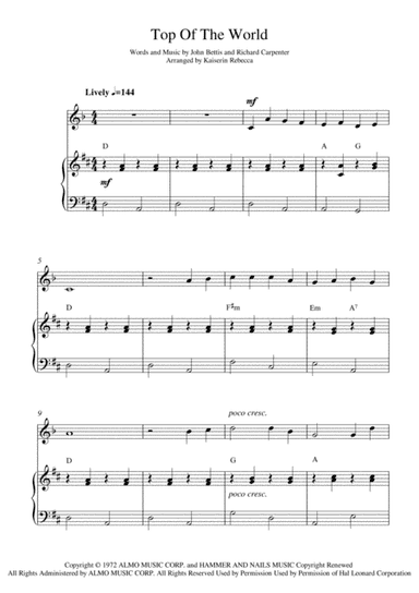 Top Of The World (arr. Kaiserin Rebecca)