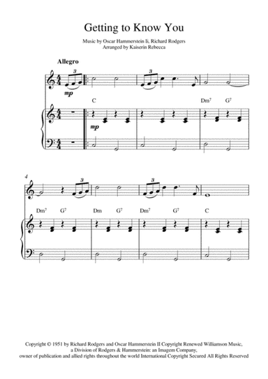 Getting To Know You (arr. Kaiserin Rebecca)