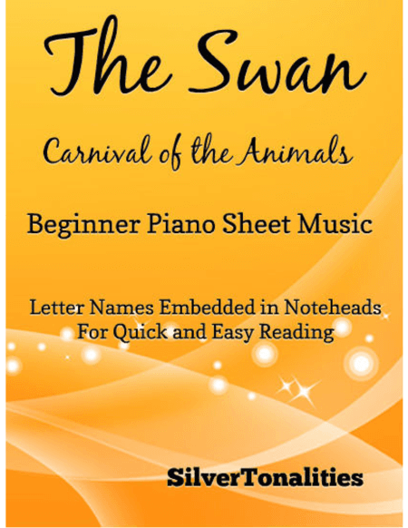 The Swan Carnival of the Animals Beginner Piano Sheet Music (arr. SilverTonalities)