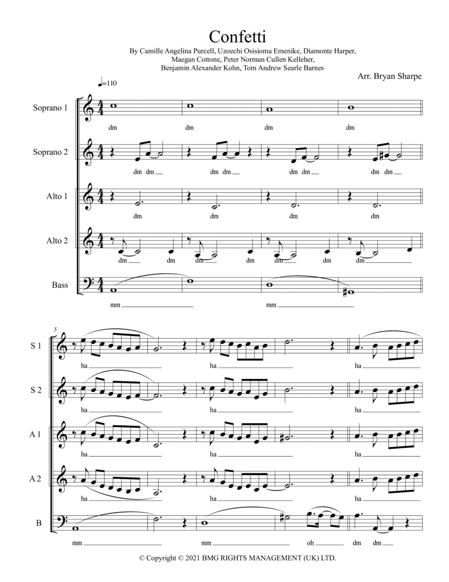 Confetti (saweetie Remix) (arr. Bryan Sharpe)