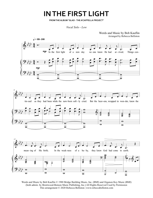 In The First Light (arr. Rebecca Belliston)