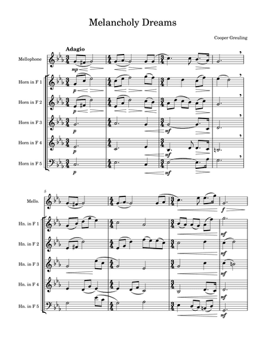 Melancholy Dreams - Score Only