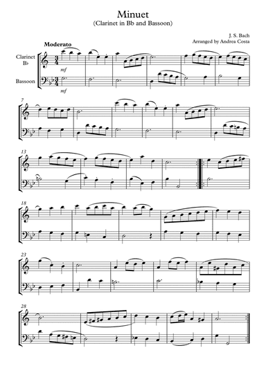 Minuet in G Minor (arr. Andrea Costa)