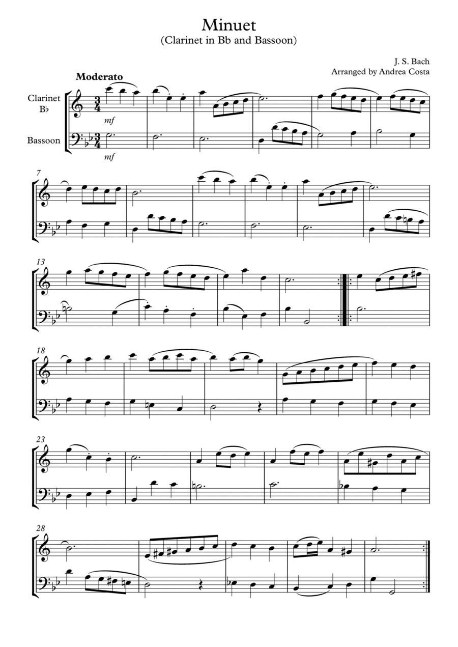 Minuet in G Minor (arr. Andrea Costa)