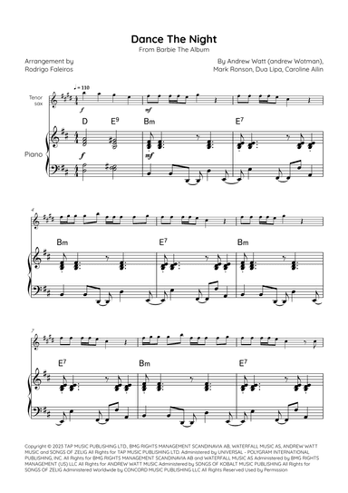 Dance The Night (arr. Rodrigo Faleiros)