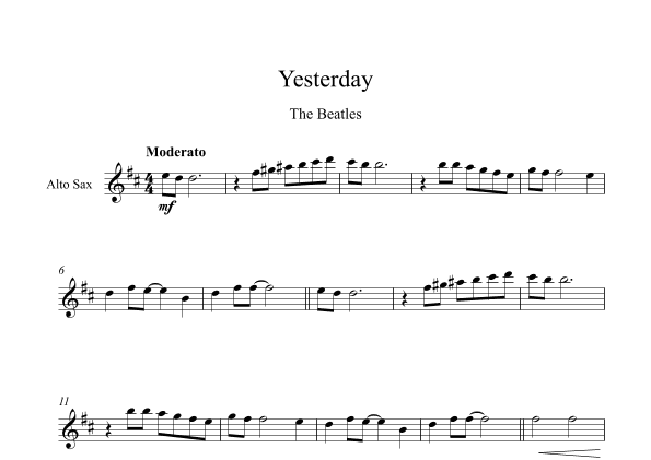 Yesterday (arr. Digital Book Music)
