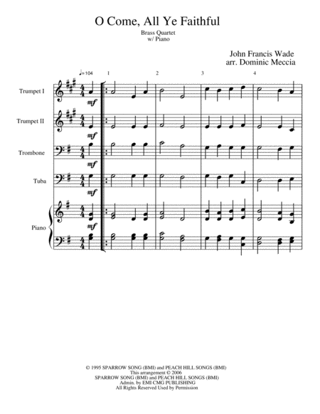 O Come All Ye Faithful (arr. Dominic Meccia)