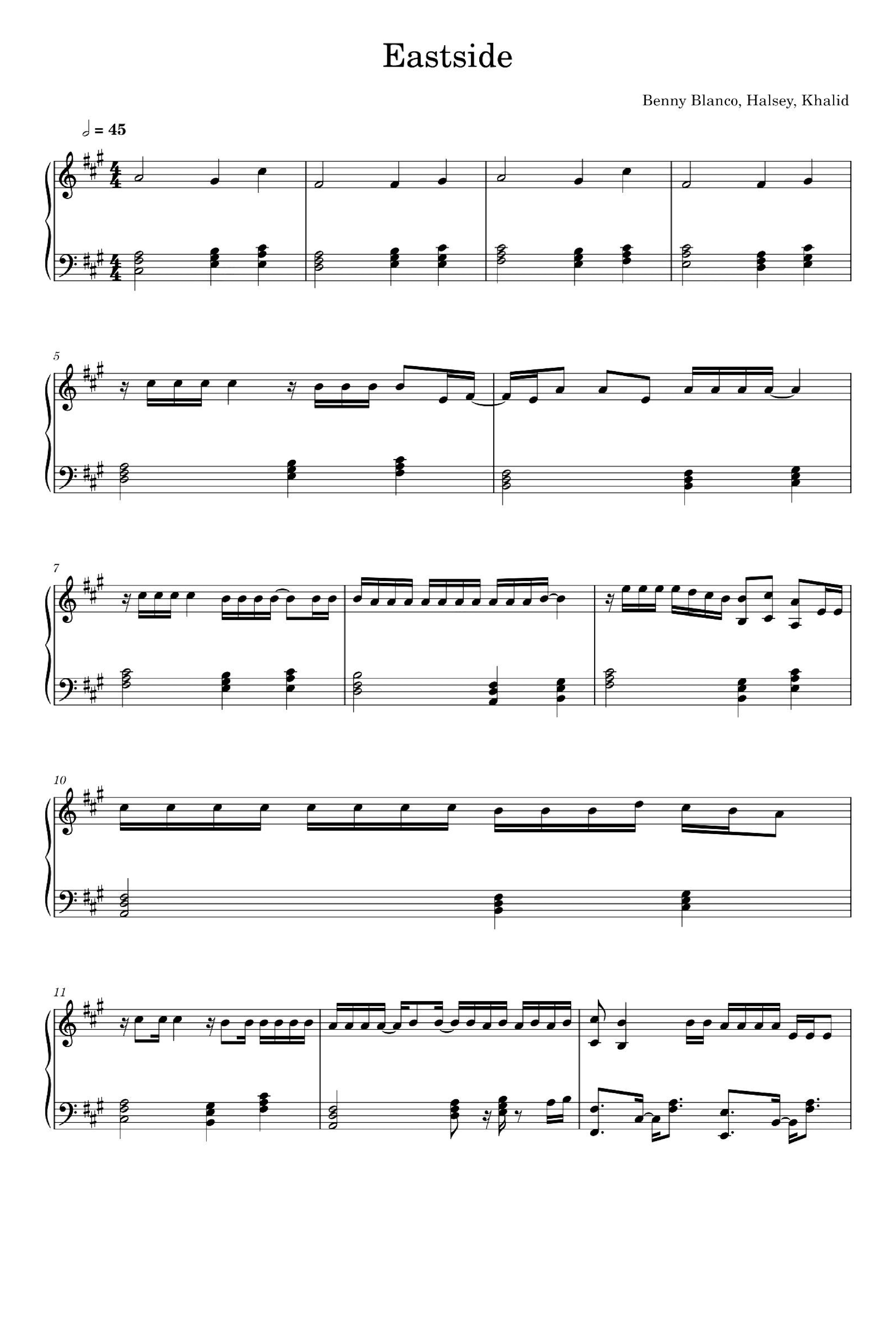 Eastside (arr. benny blanco, Halsey & Khalid)