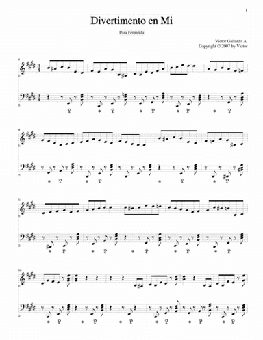 "Mariposa" Divertimento in E major for Fernanda my Grand Daughter