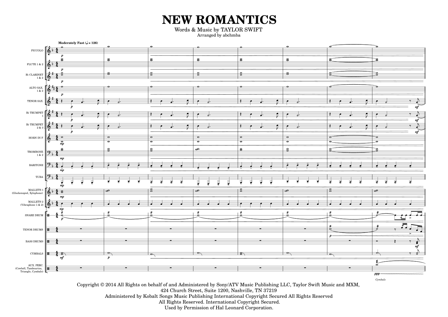 New Romantics (arr. abchmba)