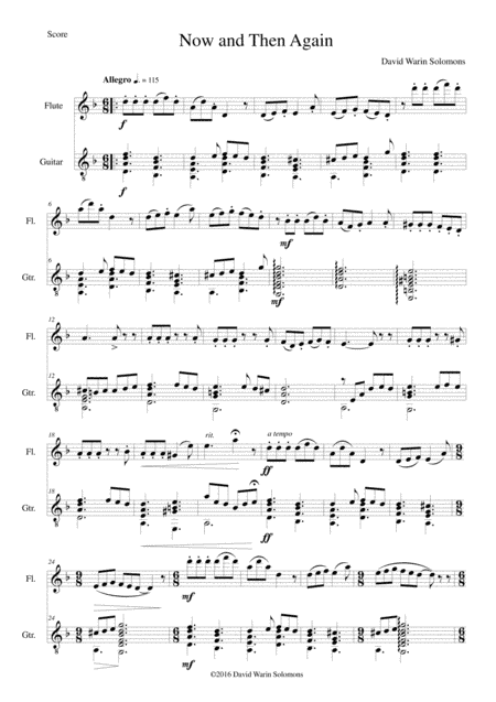 Now and then again for flute and guitar