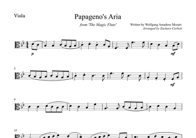 Papageno's Aria from The Magic Flute (arr. Zachary Corbett)