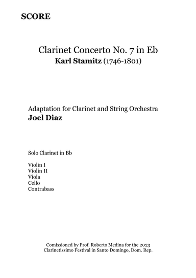 Clarinet Concerto No. 7 in Eb: I. Allegro Molto (arr. Joel Diaz)