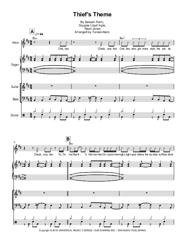 Thief's Theme (arr. Tunescribers)