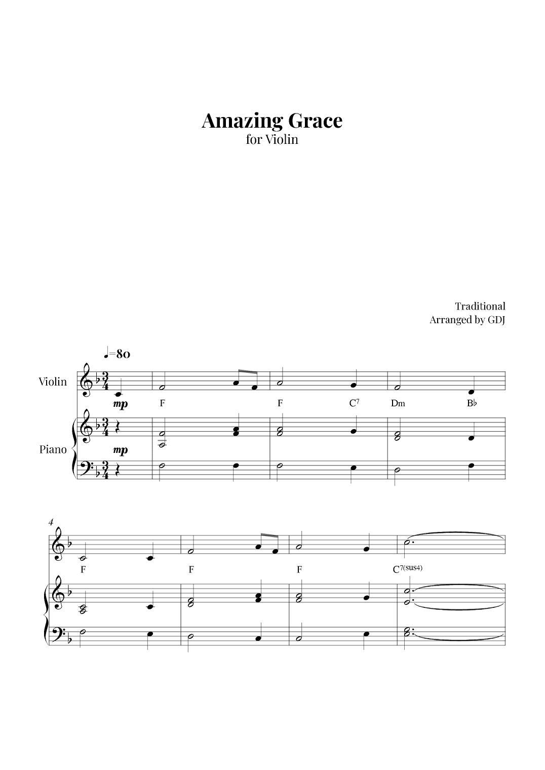 Amazing Grace (arr. GDJ)
