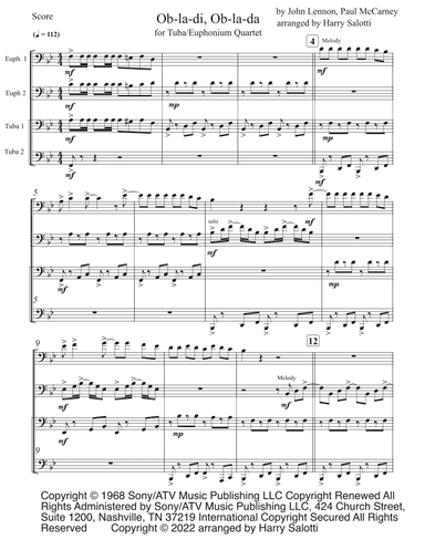 Ob-la-di, Ob-la-da (arr. Harry Salotti)