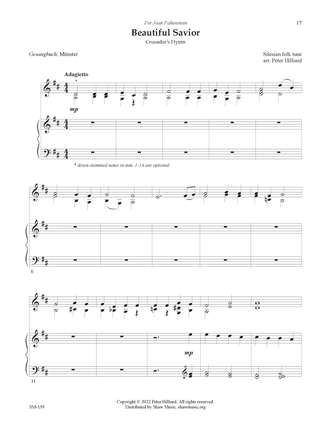 Beautiful Savior (arr. Peter Hilliard)
