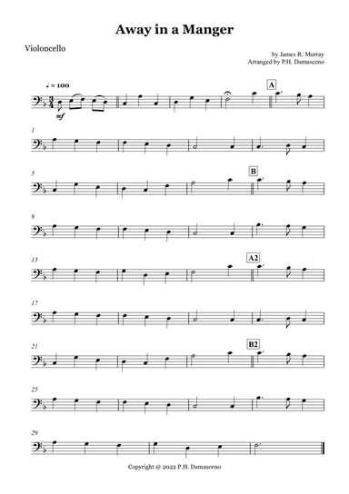 Away in a Manger - Violioncello Solo (arr. P.H. Damasceno)