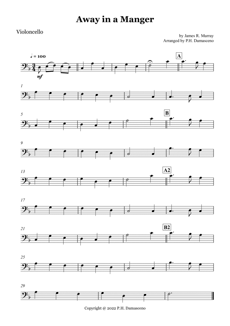 Away in a Manger - Violioncello Solo (arr. P.H. Damasceno)