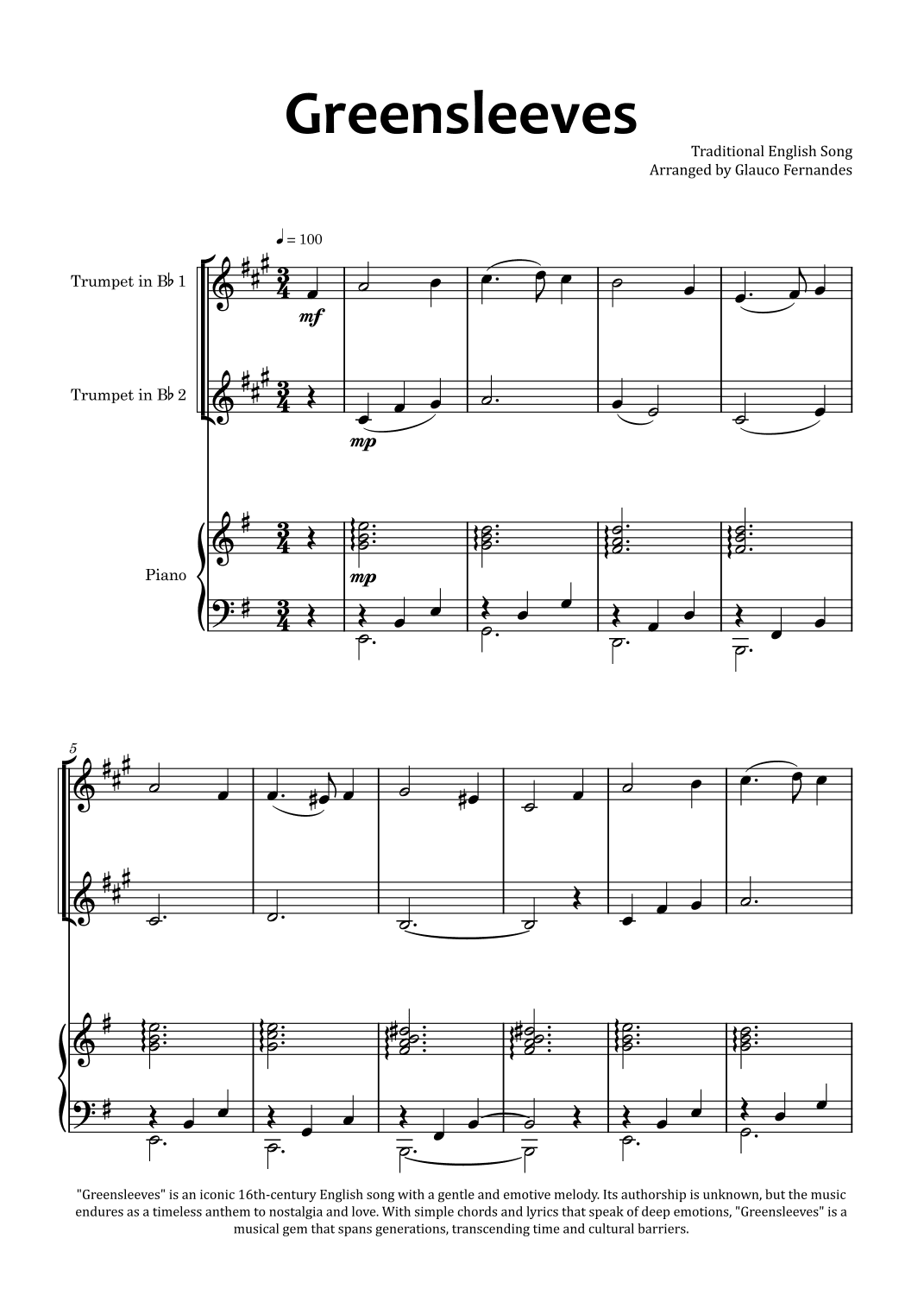 Greensleeves (arr. Glauco Fernandes)