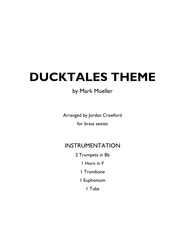 Ducktales Theme (arr. JORDAN THOMAS CRAWFORD)