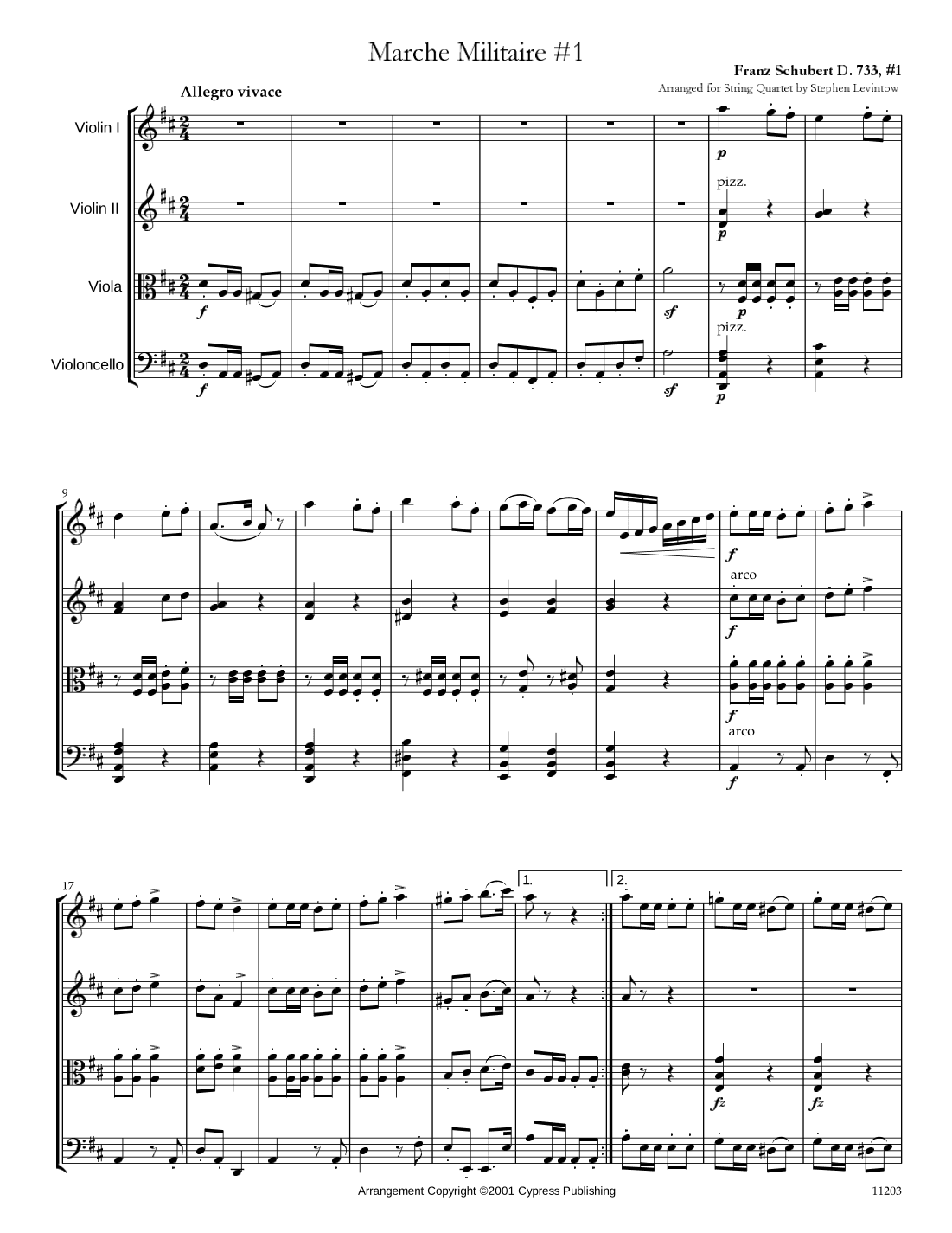 Marche Militaire #1 (arr. Stephen Levintow)