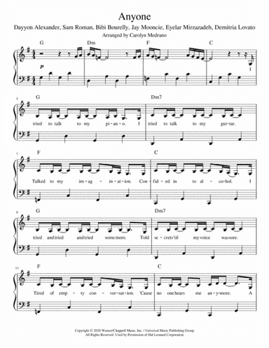 Anyone (arr. Carolyn Medrano)