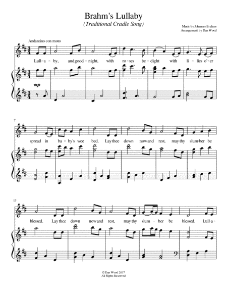 Brahm's Lullaby (arr. Dan Wood)