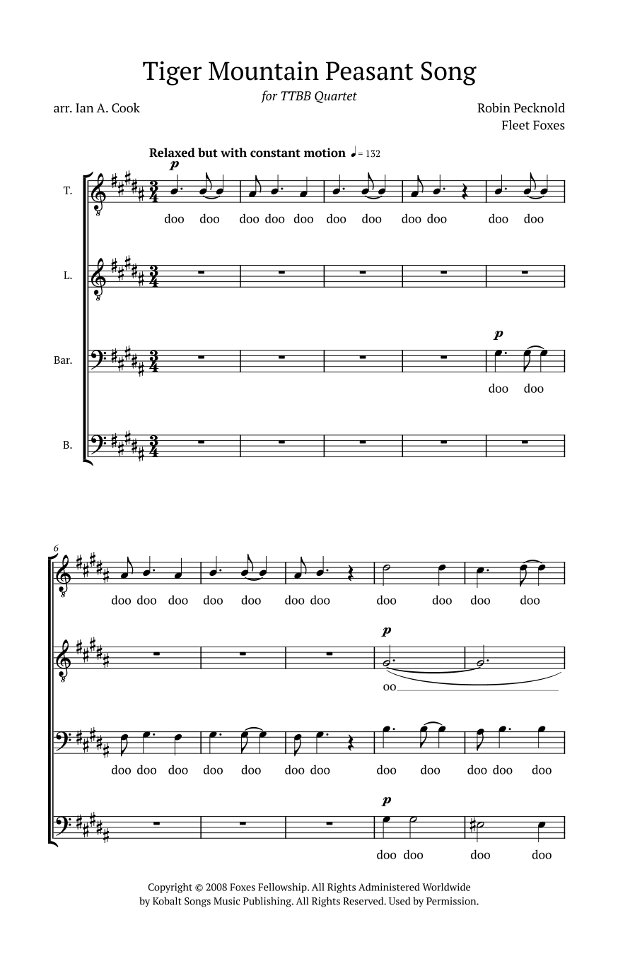 Tiger Mountain Peasant Song (arr. Ian A. Cook)