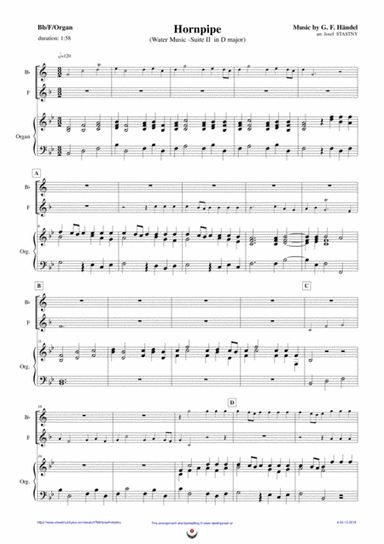 Hornpipe and Lentement (Water Music) (arr. Josef STASTNY)