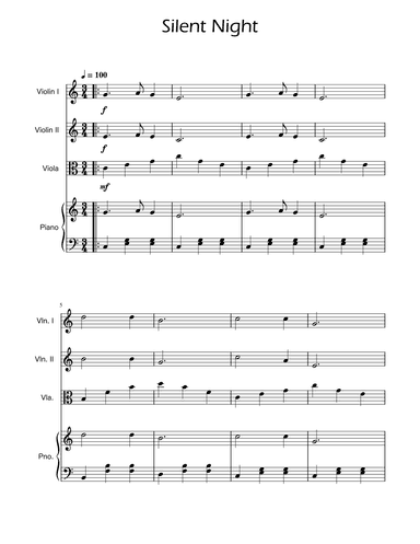 Silent Night - String Trio w/ Piano (arr. Ygor Nunes)