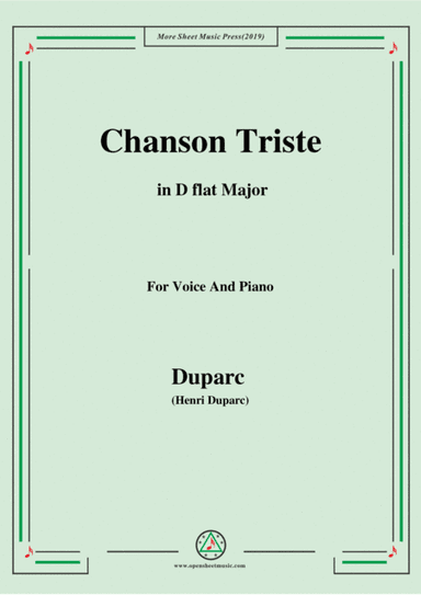 Duparc-Chanson Triste in D flat Major (arr. MSM)