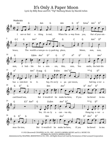 It's Only A Paper Moon (arr. E. Stoltzfus)
