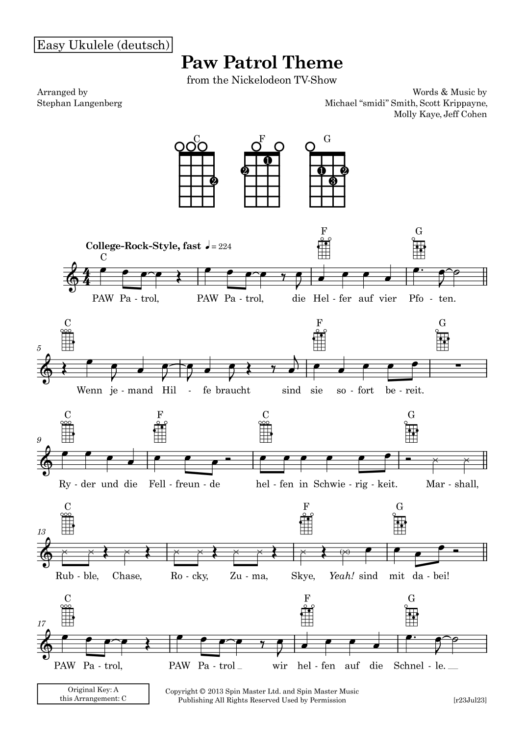 Paw Patrol Theme (arr. Stephan Langenberg)