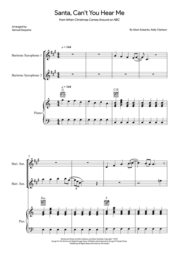 Santa Can't You Hear Me (arr. Samuel Sequeira)