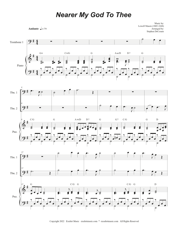 Nearer My God To Thee (Trombone Duet) (arr. Stephen DeCesare)