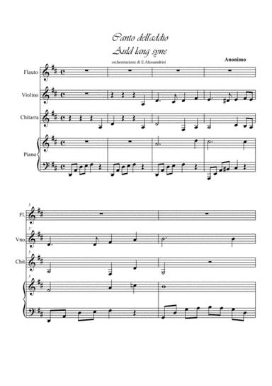 Auld lang syne quartet (arr. Ester Alessandrini)
